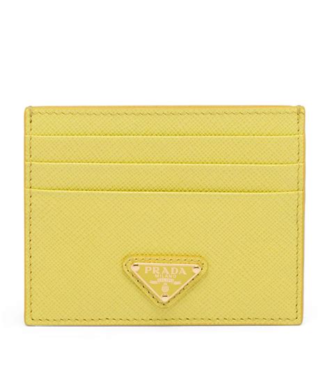 prada yellow card case|prada saffiano leather card case.